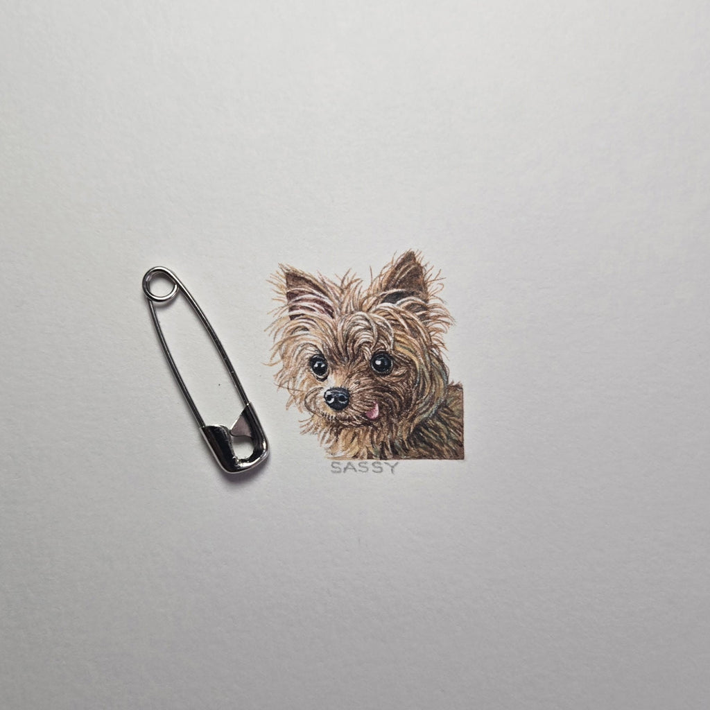 1-inch-by-1-inch original watercolor portrait painting of your pet