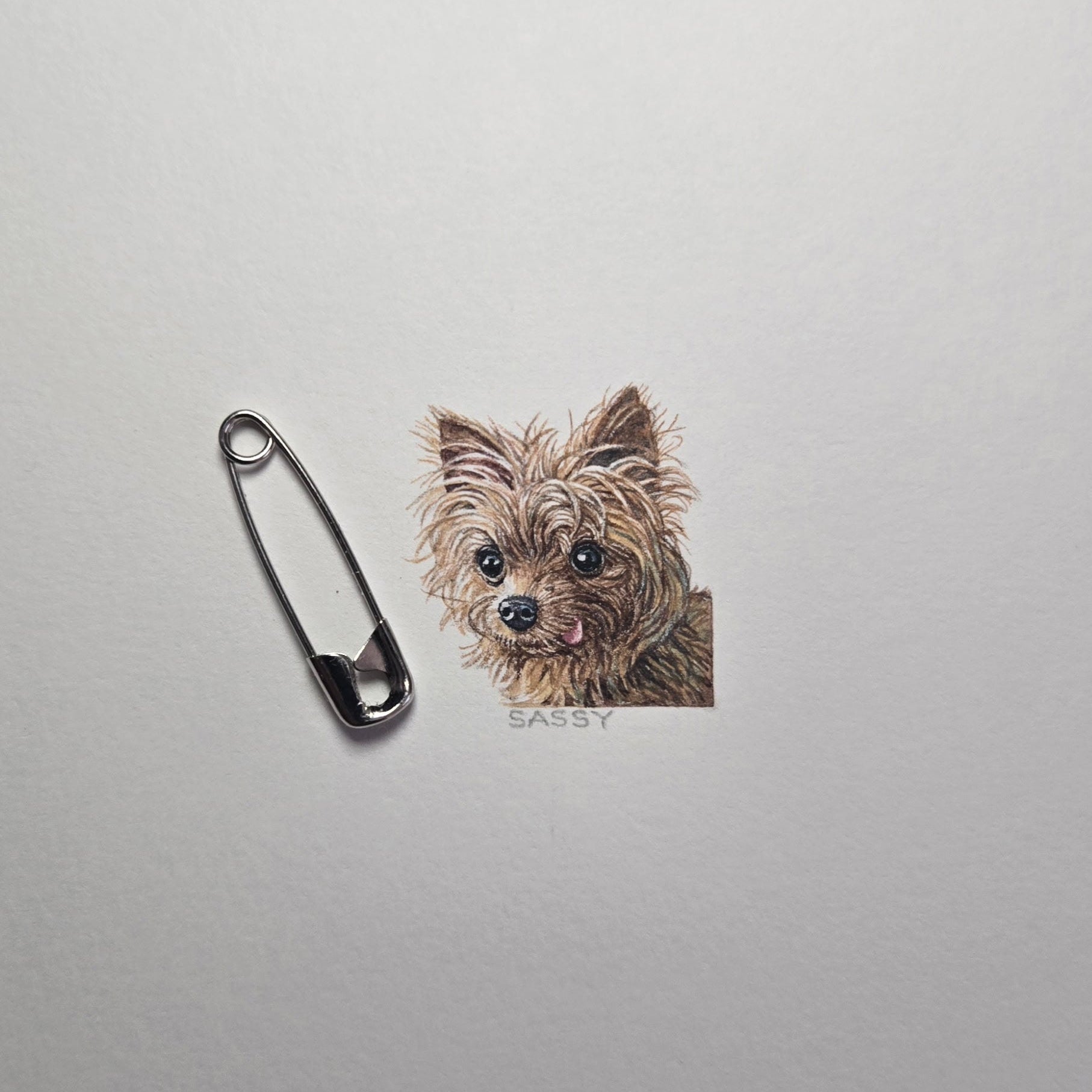1-inch-by-1-inch original watercolor portrait painting of your pet