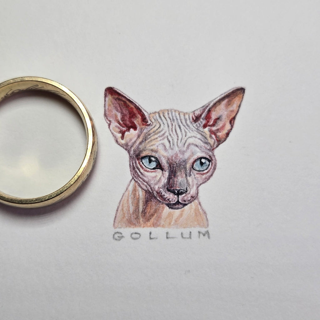 1-inch-by-1-inch original watercolor portrait painting of your pet