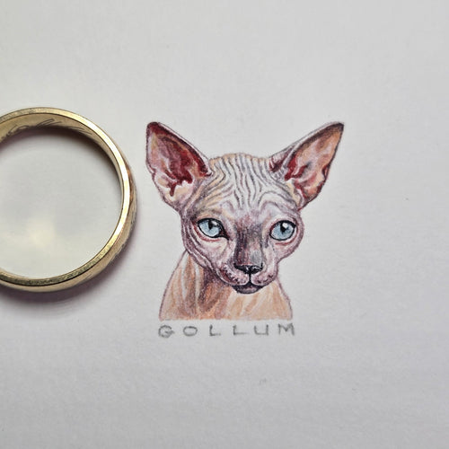 1-inch-by-1-inch original watercolor portrait painting of your pet