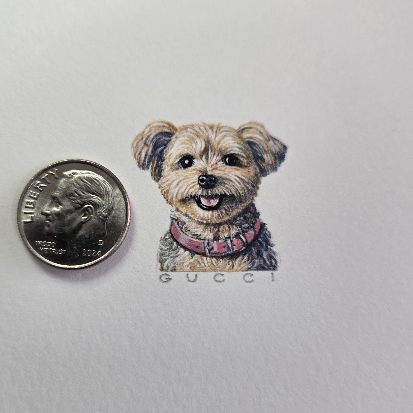 1-inch-by-1-inch original watercolor portrait painting of your pet