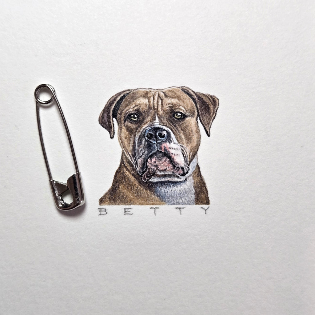 1-inch-by-1-inch original watercolor portrait painting of your pet